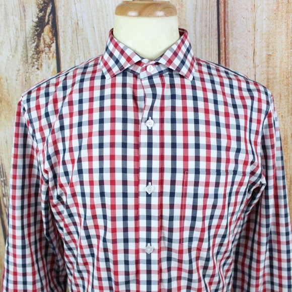 Bonobos Men's 16 Button Shirt Slim Fit Gingham - Picture 1 of 6
